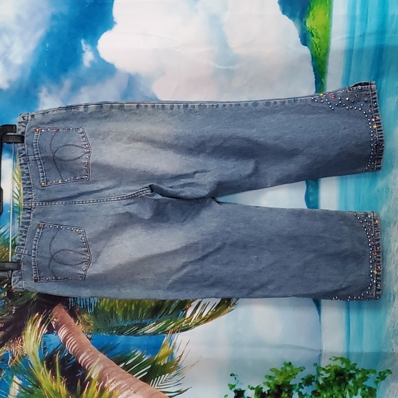 L.a.blues VINTAGE STUDDED/RHINESTONES WOMEN'S JEANS size 12 - Picture 2 of 3